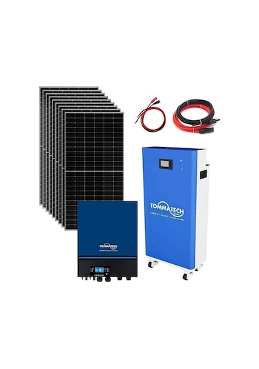 Tommatech 14.3kw Lityum Akülü 11kw Mppt İnverterli Hazır Solar Enerji Paketi