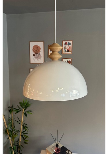 Linate Beyaz Q Kafa Başlık Avize Tekli Sarkıt Salon Kuaför Dekoratif Aydınlatma Beyaz