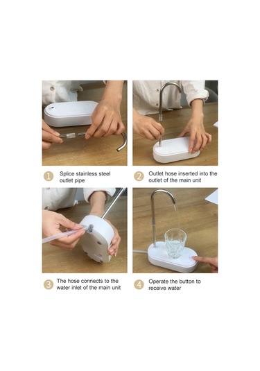 Leezsing Masaüstü Su Şişesi Dağıtıcısı Tezgah Üstü Su Şişesi Pompası 5 Galon Usb Şarjlı Su Dağıtıcısı Ev, Ofis İçin Beyaz