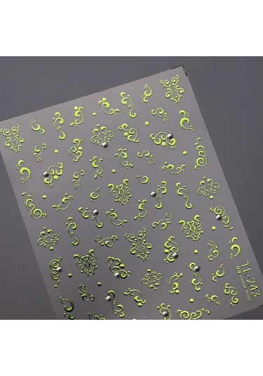 1 Adet Vintage Altın Çiçek Yüksek Kalite 5d Kabartmalı Nail Art Çıkartmaları Nail Art Gravür Dekorasyon Moda Kaymak Tırnak Çıkartmalar Sky Blue