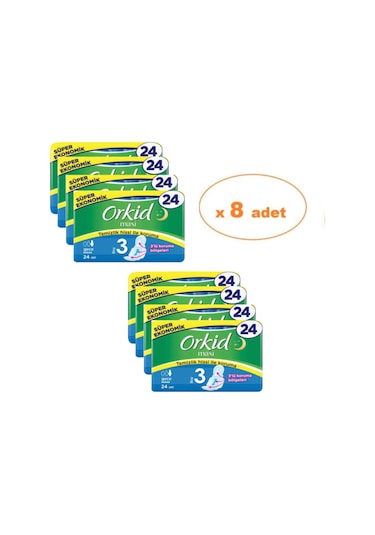 Orkid Orkıd Maxi Gece Ped 24'Lü 8 Li Adet