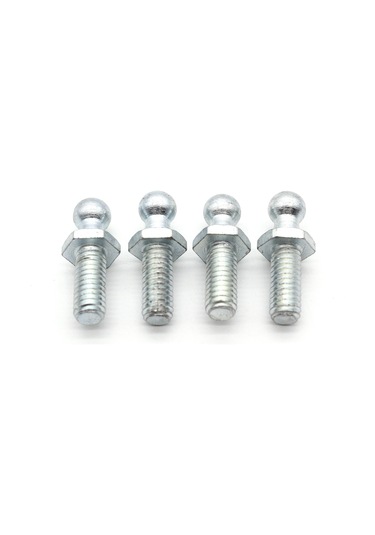 Jeemson Demir M10 5/16-18 X 3/4" Gaz Yaylı Top Somunu, 4 Adet Set Somun+washer+nilon Kilitleme Somunu - Gümüş Rengi