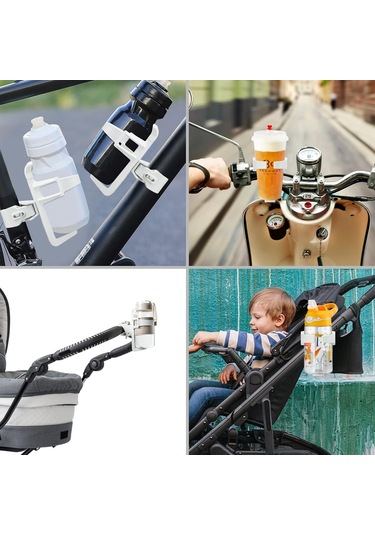 Universal Bisiklet Kupası Tutucu 360 Derece Dönen Şişe Kafesi Bisiklet Tulumu İçin Açık Gri