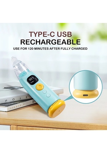 Xuweiwei Portable Electric Baby Nasal Cleaner Khaki Yumuşak Işık 3 Emme Seviyesi Ev Kullanımı
