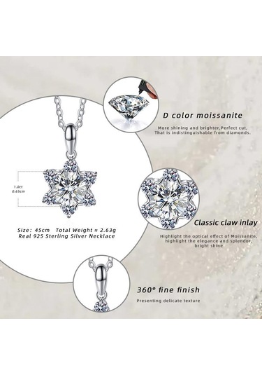 Turuncu Bague Ringen 100% 925 Gümüş Güzel Kolye 1 Karat Mozanit Klasik Kar Tanesi Kolye Kadınlar Için Düğün Moda Takı Hediyeler