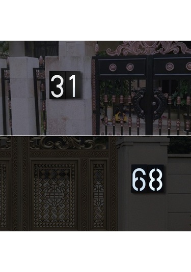 Singree Güneş Enerjili Led Ev Numara Lambası, Işık Kontrollü, 8 Saat Süreli Aydınlatma, Ip55 Su Geçirmez, N766 Modeli Sayı 7