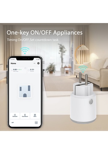 Geeksen Akıllı Wifi Soketli Adaptör 16a - Enerji Tüketim Ölçümü, Uzak Kumanda, Zamanlama Ve Senaryo Bağlantısı - Avrupa Standartı 85-250v