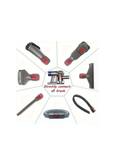 Fochsia 7pcs V7 V8 V10 V11 V15 Vakum Süpürge Parçaları Fırça Ve Hortum Seti Aksesuarları