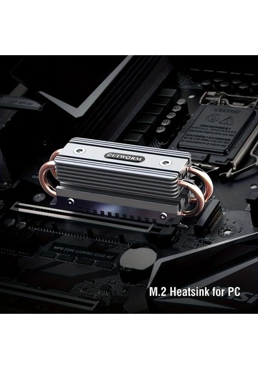 Boatshop1 Gri M2 Nvme 2280 Ssd Alüminyum Soğutucu Çift Bakır Isı Borusu Çift Katmanlı Kanatçık Silikon Ped Pcıe Sata Ssd