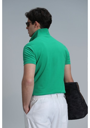 Lufian Erkek Polo Yaka T Shirt 111040164 Açık Yeşil