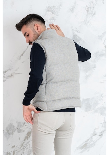 Sir Slimfit Çıtçıtlı Şişme Erkek Yelek