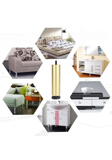 Suntek 4 Adet Alüminyum Alaşımlı Mobilya Ayakları Altın-20cm Çok Renkli