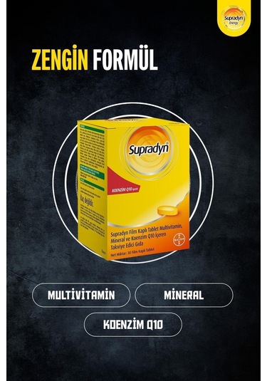 Orzax 30 Film Kaplı Tablet | Koenzim Q10, Multivitamin Ve Mineral Içeren Takviye Edici Gıda