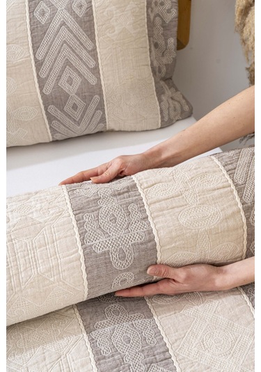 Serena Cappucino Çift Kişilik Yatak Örtüsü Takımı 3 Parça Uyku & Çeyiz Seti Krem