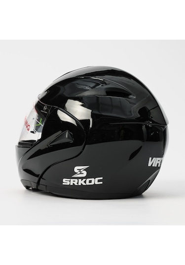 Srkoc Motorsiklet Kaskı Parlak Siyah