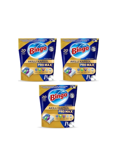 Bingo Akıllı Kapsül Pro Max Bulaşık Makinesi Tableti 3 x 20'li