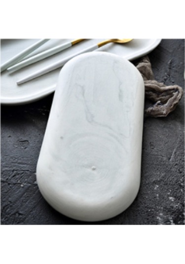 Beyaz Mermer Seramik Depolama Tepsi Oval Elips Meyve Tepsisi Dekoratif Plaka Takı Yiyecek Tatlı Depolama Çanak Dekorasyon Depolama Tepsileri Beyaz Ahşap - Gri