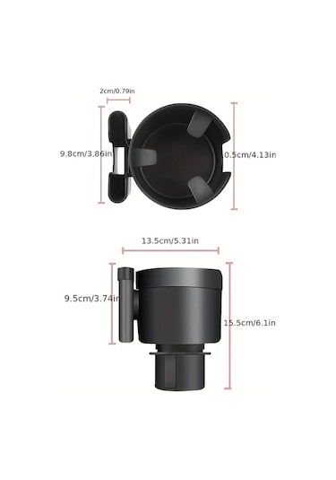 Chuangyinshop Black Araba Bardak Tutucu Genişletme Adaptörü Telefon Tutucu Çoğu 32 40oz Şişe Büyük Muglar İçin