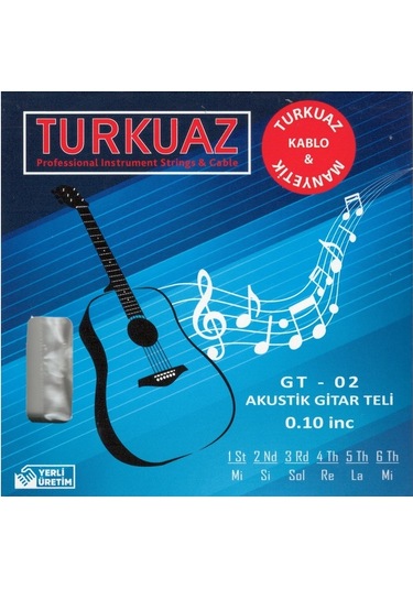 Turkuaz Gt-02 Akustik Gitar Teli 010 Takım Tel