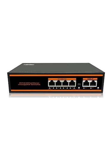 4 Port PoE Switch 2 Uplink - 4 Port PoE Switch 4+2 70W Watt