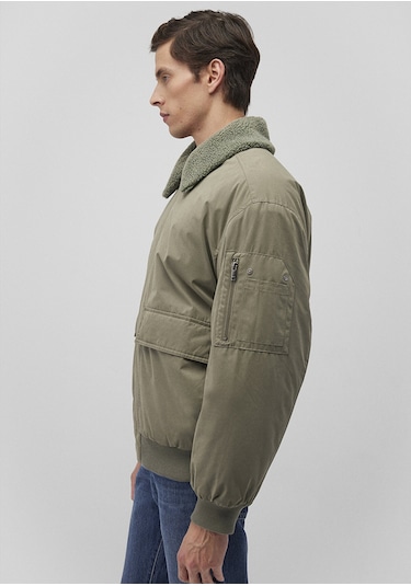 Mavi - Dik Yaka Yeşil Bomber Ceket 0110465-85485 Yeşil