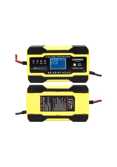 Uc-c121001a Sarı 12/24 Volt 10 Amper Led Göstergeli Akü Şarj Cihazı