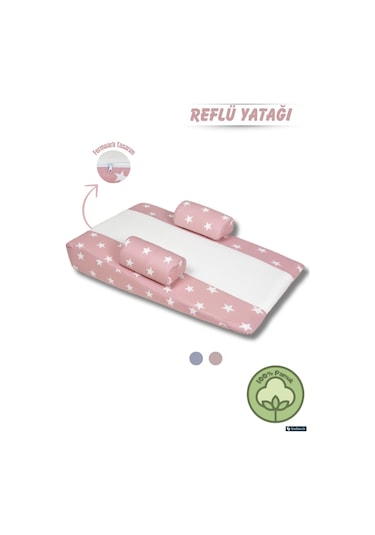 Bebek  Yatağı, Yastığı Yıkanabilir Kılıf- Pembe