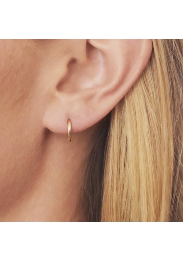 8 Mm Cerrahi Çelik Halka Küpe Gold Renkli Sarı