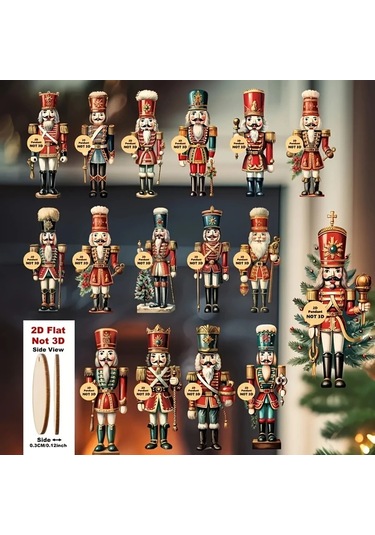 Elmpaly 16 Parça Noel Fındıkkıran Ahşap Süs Seti - Ağaç Ve Ev Dekorasyonu