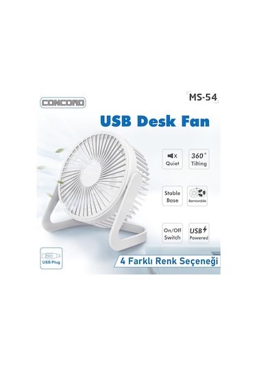 Mini Fan Masaüstü 5v Usb Kablolu 360 Derece Vantilatör Sessiz Soğutucu Kamp Çadır Karavan Ofis Araba