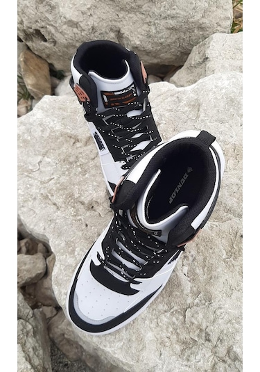 Dunlop 2238 Beyaz-Siyah, Fuspetli Ortapedik Boğazlı Basket Spor Ayakkabı AYKSAYAK-000491