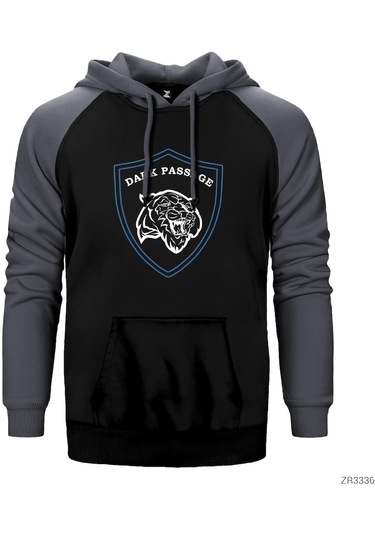 Dark Passage Shield Gri Reglan Kol Kap onlu Sweatshirt Gri