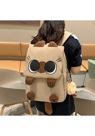 Arion Fw-22 Kedicik Temalı Günlük Okul Sırt Çantası Siyah