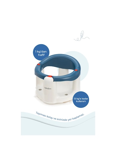 Babyjem Önden Açılır Mama Sandalye Oturağı Ve Minderi - 2 ' Li Set İndigo Mavi