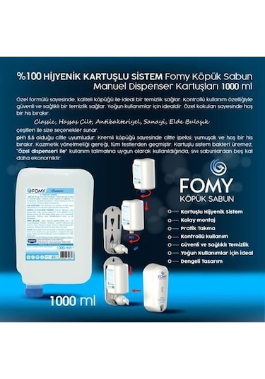 Fomy Classic Köpük El Sabunu 9 x 1 L + Dispenser
