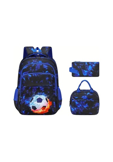 Dream011 Mavi 3 Adet Sırt Çantası Yıldızlı Gökyüzü Deseni Büyük Kapasiteli Hafif Çift Omuz Askılı Seyahat Çok Fonksiyonlu Üniversite MAvi