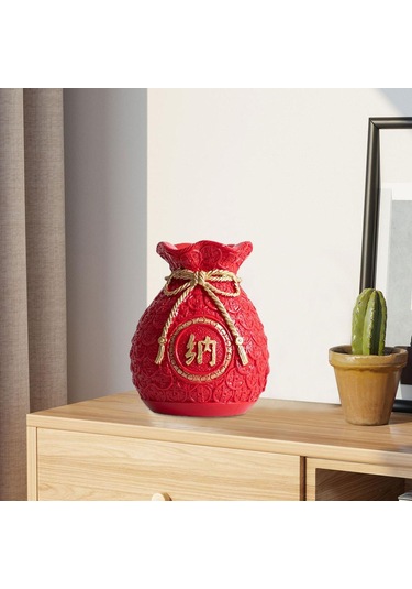 Suntek Çin Yeni Yılı Feng Shui Nimet Çantası Vazo Kırmızı