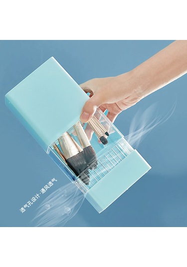 Hfambition Beyaz Makyaj Fırçası Organizasyon Kutusu - Şeffaf Toz Koruma, Dolap Üstü Tahtası, Kaliteli Malzeme, Zp018