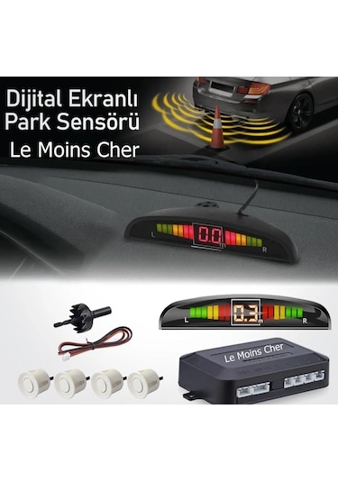 Volvo V60 Dijital Ekranlı Araç Park Sensörü Beyaz Renk Ses Ikazlı