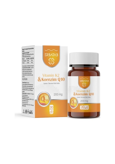Erbatab Vitamin K2 Ve Koenzim Q10 30 Kapsül
