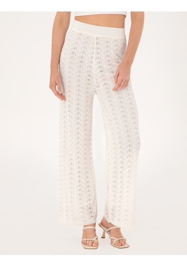 Pierre Cardin Kadın Beyaz Pantolon Triko 50305606-vr013 Beyaz