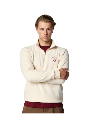 Galatasaray 5 Yıldız Yarım Zip Sweat E251404 Ekru