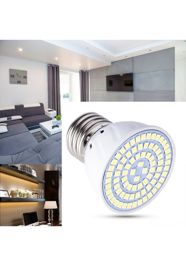 Teltree 220v E27 Led Spot Isık Kaynağı 60 Led 2835 Smd 250lm 3w 2800-3200k Sıcak Beyaz Plastik 180 Açı