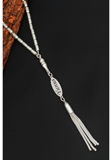 İsimli Gümüş Tesbih Kapsül Kesim Kişiye Özel İsim Yazılı Gümüş Tesbih 925 Ayar St384 Beyaz