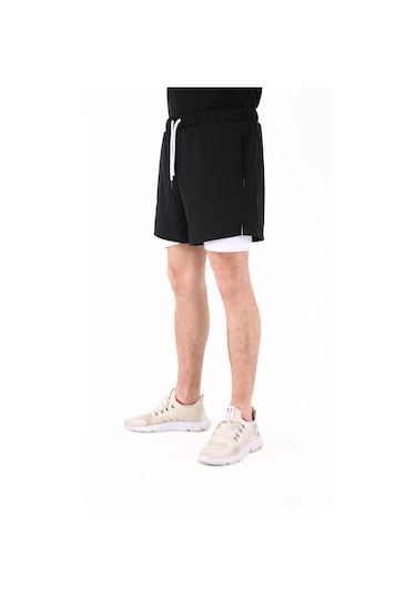 Scorp Extreme Pro Kısa Taytlı Erkek Şort Siyah Beyaz STANDART