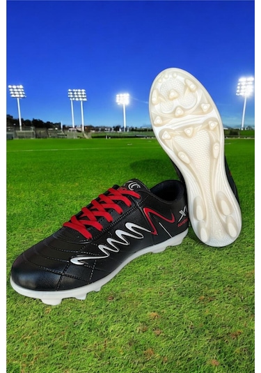 Erkek Krampon Dişli Futbol Ayakkabısı Siyah - Gümüş Siyah - Gümüş