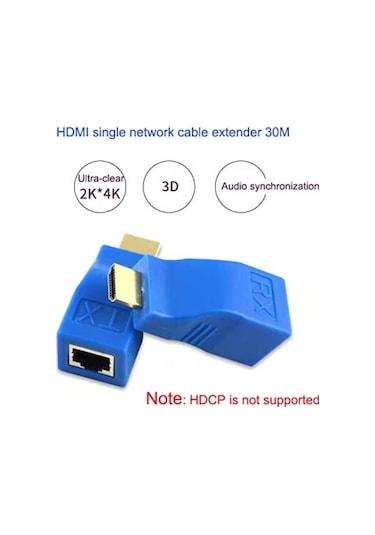 Hdmı - Rj45 Adaptör Ethernet Kablo Genişletici Dönüştürücü