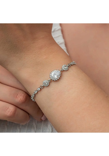 925 Ayar Gümüş Damla Su Yolu Kadın Bileklik Gümüş