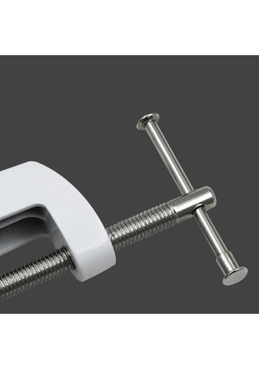 Beyaz Ayarlanabilir Masa Lambası Işıkları Metal Stand Döner Klip Kol Kelepçe Kilit Tutucu