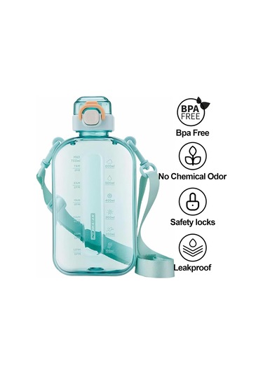 24 Oz Düz Kare Su Şişesi Seyahat Şişesi Taşınabilir Bpa Torba Seyahat Sporları İçin Ücretsiz Sızdır Yalıtımlı Büyük Su Şişesi Yeşil Yeşil